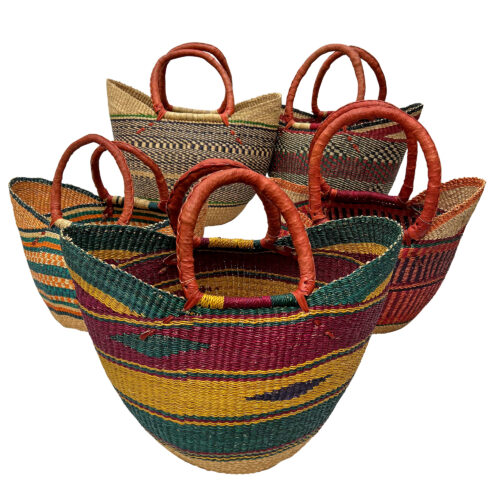 Deluxe Colorful African Shopping Baskets